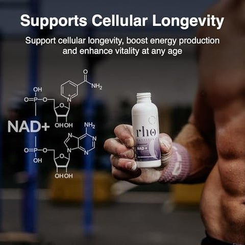 Rho Nutrition - Liposomal NAD – Suplemento Líquido de Alta Absorção de NAD – Alternativa NMN ou Ribosídeo de Nicotinamida – Suporta Longevidade Celular, Envelhecimento Saudável, Metabolismo Energético