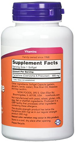 NOW Foods - Pantetina 600 mg 60 Softgels (Pack de 2)