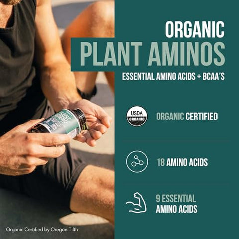 Triquetra Health - Plant Aminos – Aminoácidos Essenciais Orgânicos (EAAs) – 100% Natural e Potente