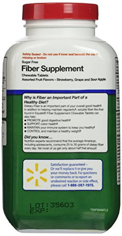 Suplemento de Fibra, 90 Comprimidos Mastigáveis (Comparável ao Fiber Choice) - Equate