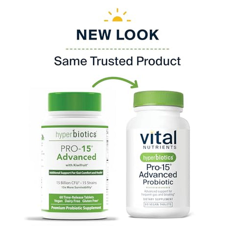 Vital Nutrients Pro-15 | 15 Cepas Kiwi | Suporte Digestivo | Regularidade Intestinal | Gases | 15g - Hyperbiotics