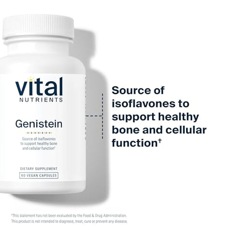 Genistein | Isoflavonas de Fácil Absorção para Suporte à Saúde Óssea* | Suplemento Vegano | Livre de Glúten e Lactose | Não-OGM | 60 Cápsulas - Vital Nutrients