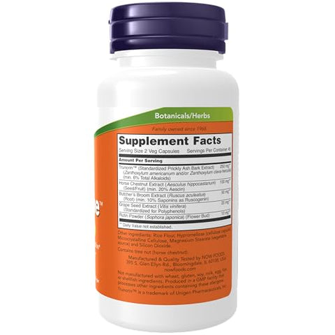 Supplements Vein Supreme™ – Função saudável das veias, Suporte circulatório – 90 Cápsulas Vegetais - NOW Foods