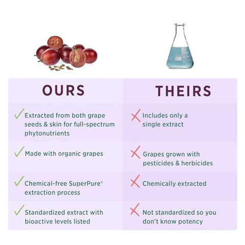PURE SYNERGY - Pure Synergy SuperPure Extrato de Semente de Uva | Cápsulas Orgânicas de Extrato de Semente de Uva | Suplemento de Polifenóis de Semente de Uva com Uva Inteira | para Saúde do Coração, Pele e Envelhecimento Saudável