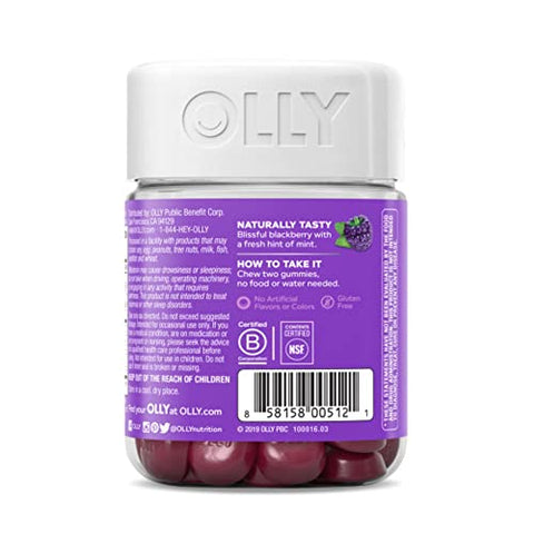 OLLY - Olly Restful Sleep Gomas de Vitaminas BlackBerry Zen (Pacote com 4) – 120g