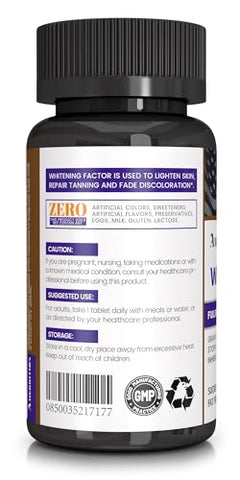 Amerrition - Suplemento Clareador de Pele com Extrato de Semente de Uva, Glutationa, Vitamina B3 e Vitamina C – 60 Comprimidos