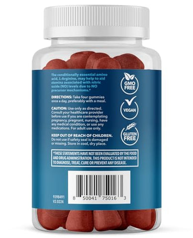HAVASU NUTRITION - L-Arginine Gummies – Suplemento de Óxido Nítrico para Saúde Masculina – Fórmula com L-Arginina, L-Citrulina e Beterraba – Resistência e Desempenho – Sabor de Frutas Vermelhas
