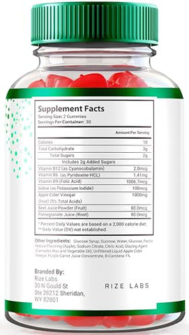 rize labs - Pura Drop Gummies Extra Forte para Perda de Peso, Fórmula Avançada de Gummies Pura Drop Keto ACV, Oficial Gummy de Vinagre de Maçã, Avaliações (60 Gummies)