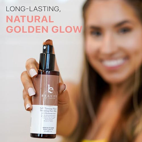 Spray Facial Bronzeador – Autobronzeador Facial em Spray – Bronzeado Falso Médio a Escuro – Spray Autobronzeador Facial – Spray Bronzeador Facial – Spray de Água Bronzeadora – Mist Facial Bronzeador - Beauty by Earth