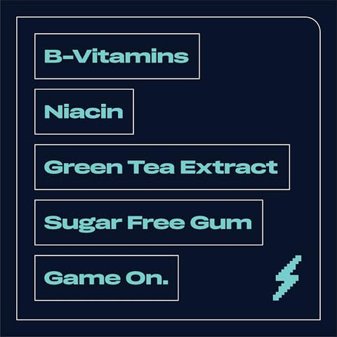 by 5 – Goma de Mascar de Menta Refrescante Sem Açúcar para Foco Mental, 10 Pacotes – 5g cada - RESPAWN