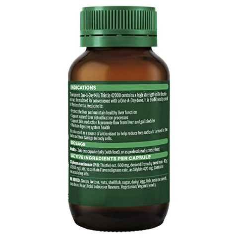 Thompson's Water Seal - Thompsons Cardo Mariano 42.000 Auxilia a Função Hepática 60 Cápsulas