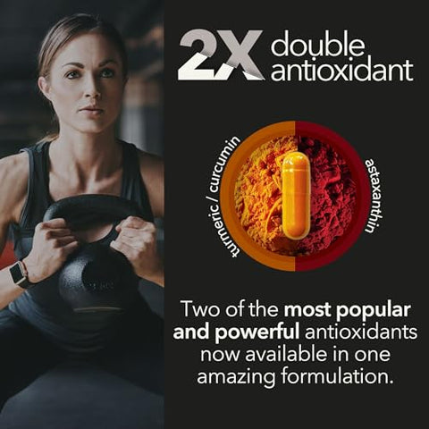Mobisyn - Suplemento Orgânico de Cúrcuma 1500mg, Astaxantina Triplo Forte 12mg, Curcumina de Cúrcuma, Pimenta Preta Antioxidante, Imunidade, Articulações, Costas