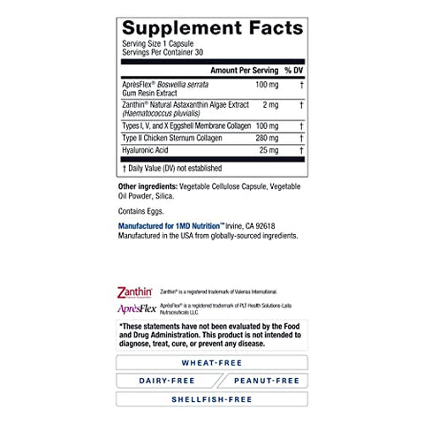 MoveMD – Suplemento para Saúde das Articulações – Fórmula Médica | com Colágeno, Astaxantina e Mais | 60 Cápsulas (2-Pack) - 1MD Nutrition