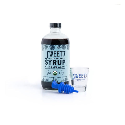 Sweet's Elderberry - Xarope de Sabugueiro com Agave Azul | Suporte Imunológico | Certificado Orgânico USDA | Não-OGM | Vegano | Sem Glúten | Marca: Elderberry Syrup