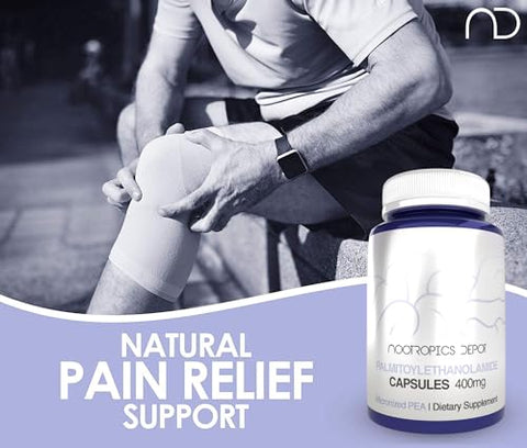 Cápsulas de Palmitoiletanolamida | PEA | 400mg | 60 Unidades | Suporte ao Controle da Dor | Estimula Respostas Inflamatórias Saudáveis - Nootropics Depot