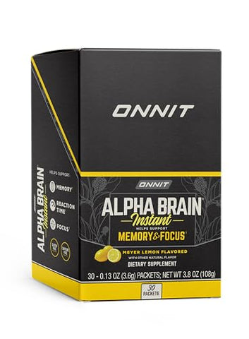 Alpha Brain Instant – Sabor Limão Meyer – Suplemento Nootrópico para Memória e Energia - ONNIT