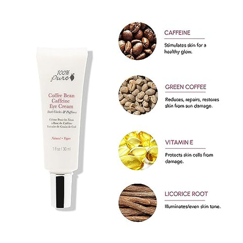 100% PURE - Creme para os Olhos com Cafeína 100% Puro Coffee Bean Refresh