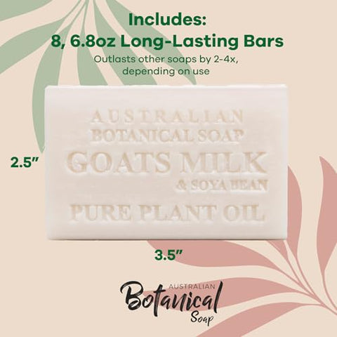 Australian Botanical Soap - Sabonete Botânico Australiano – Barras de Sabonete de Leite de Cabra com Soja – Triplo Moído, Duradouro, Base de Sabonete Natural, Óleo de Plantas Puro – Mulheres