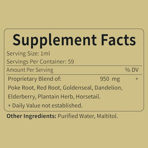 Eubrition - Poke Root Natural Liquid Drops – Embrace Wellness, Não-OGM, Vegano, Suplemento Herbal Livre de Álcool, Desenvolvido para Suporte Linfático, Imunológico e Detox, 60 ml