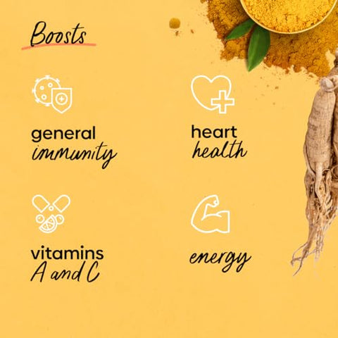 THE PUREST CO - Ginseng Turmeric SUPERJUICE X 30 SACHÊS – 1 Mês de Fornecimento | Bebida Herbal de Ginseng e Cúrcuma para Saúde