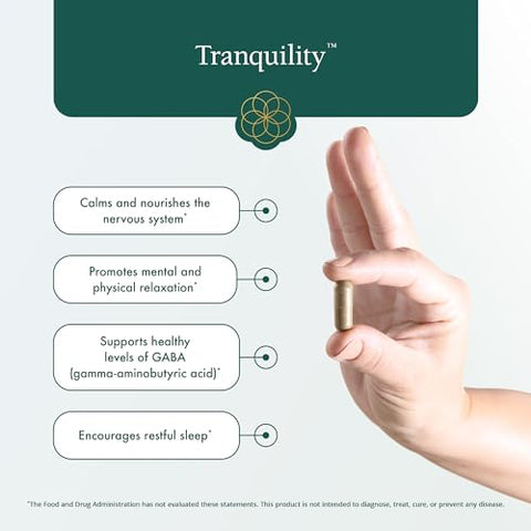 Suplemento Tranquilidade – Suporte para Relaxamento – Com L-Theanine, Melissa, Açafrão, Kava, Skullcap, Lavanda e Flor de Maracujá (90 Cápsulas) - Natura Health Products
