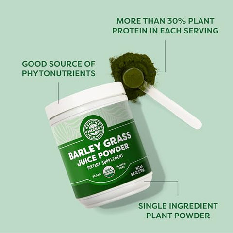 Pó de Suco de Grama de Cevada Orgânico e Vegano – Fórmula Limpa de Super Alimento – Promove Saúde Cardiovascular - Vimergy