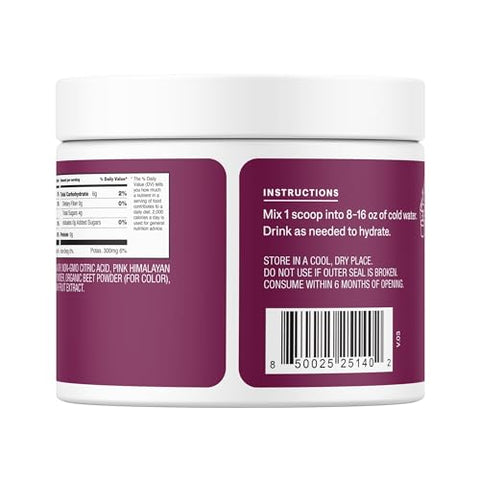 Mistura de Bebida de Eletrólitos à Base de Plantas | Sem Açúcar Adicionado | Pó de Alívio da Desidratação Feito com Água de Coco | Não-OGM | Vegano | FSA - Cure Hydration