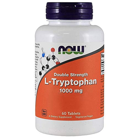 L-triptofano 1000mg, Comprimidos, 60 unidades [Saúde e Beleza] (Pacote com 2) - NOW Foods