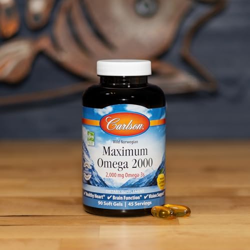 Ômega Máximo 2000, 2000 mg de Ômega-3, Coração Saudável, Função Cerebral - Carlson