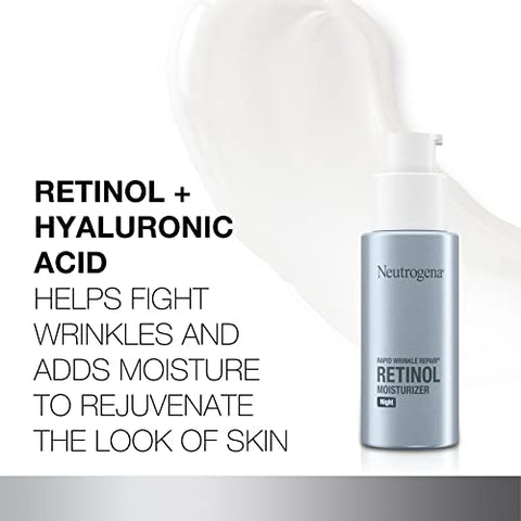 Creme Hidratante Facial Neutrogena Retinol, Reparador de Rugas Rápido, Creme Noturno Anti-Rugas, Rosto Anti-Rugas