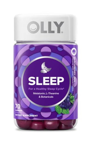 Gummies para Dormir com Melatonina, L-Teanina e Extratos Botânicos, Sabores de Amora e Morango, 130 Unidades - OLLY