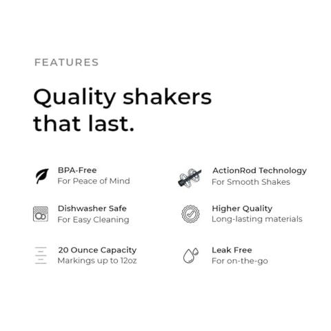 Conjunto de 4 Garrafas de Shakeira de Proteína de 20 oz | Copos de Shakeira para Mulheres para Shakes de Proteína | Conjunto de Garrafas de Shakeira Pequenas | Laváveis na Lava-Louças com Misturadores de Fio de Ação-Rod 4x | Rosas - GOMOYO