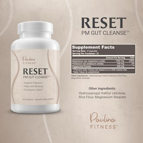 Reset – Auxílio Digestivo Noturno, Alívio de Inchaço – Marca Paulina - Paulina FITNESS