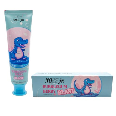 Biöm - NOBS Jr. Pasta de Dente Infantil com Nano Hidroxiapatita – Livre de Flúor, Livre de SLS, Remineralizante – Fórmula Odontológica – Bubblegum Berry – Fabricado nos EUA