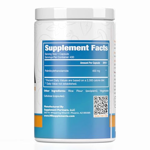 HARVEST NATURALS - Palmitoylethanolamide Cápsulas | Pea 400mg | 400 Unidades | Promove Inflamação Natural