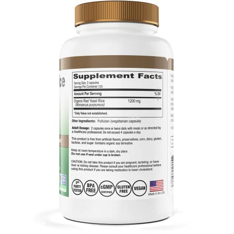 Red Yeast Rice Gold - 600 mg de Arroz Vermelho Orgânico – IP6 International – 240 Cápsulas Vegetais