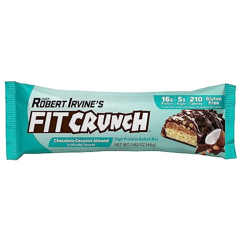 Fit Crunch - FITCRUNCH Barras de Proteína Tamanho Lanche, Criadas por Robert Irvine, Barra Assada de 6 Camadas, 3g de Açúcar, Livre de Glúten