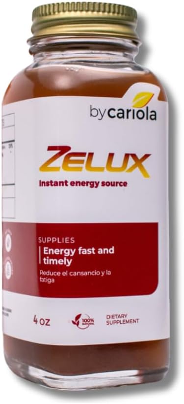 BY CARIOLA - Zelux 4 oz Energy Source – Booster de Testosterona para Homens – Resistência Natural – Energia Duradoura – Damiana, Tribulus Terrestri, Ginkgo Biloba, Maca – Marca Zelux