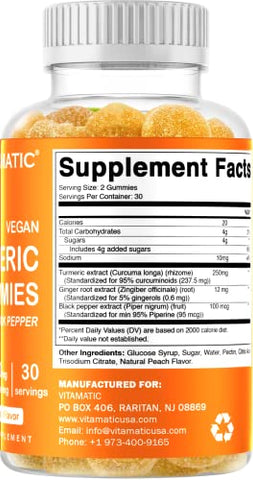 Gomas de Cúrcuma com Gengibre (Embalagem com 2) – 60 gomas - Vitamatic