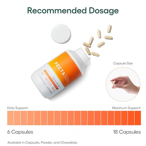 EcoNugenics - PectaSol Modified Citrus Pectin – 270 Cápsulas – Saúde Total do Corpo para Apoiar o Coração, Sistema Imunológico e Resposta Inflamatória