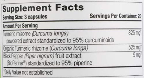 Oregon's Wild Harvest - OREGONS WILD HARVEST Cúrcuma, 60 CT – Benefícios para a saúde, 100% natural | Marca OREGONS WILD HARVEST