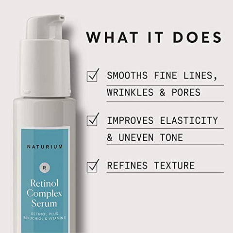 Retinol Complex Serum: Microencapsulated Retinols + Bakuchiol, Refinando a Pele – 30ml - Naturium