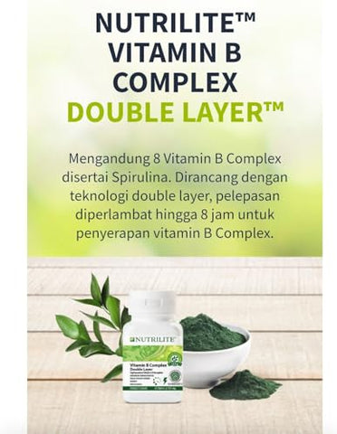Vitamin B Dual–Action 120 Comprimidos – Marca Nutrilite – Ação Dupla – 120 Comprimidos – Vitamina B – Alta Visibilidade - Nutrilite