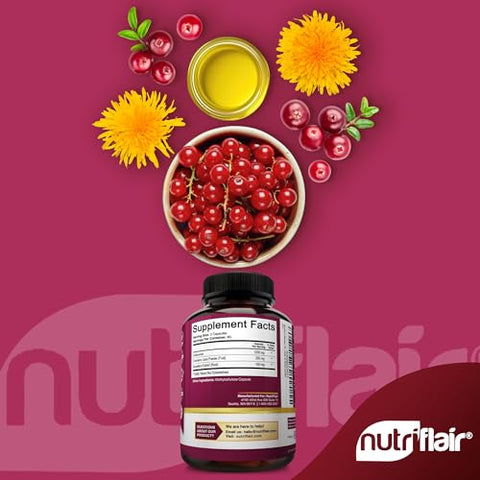 D-Mannose 1500mg – 120 Cápsulas com Extrato de Cranberry e Dente-de-leão – Suporte Natural para a Saúde do Trato Urinário – Melhor Pó de D-Mannose – Elimina Impurezas, Desintoxica - NutriFlair