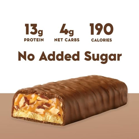 N!CK'S - Nick’s Barras de Proteína Amêndoa Chocolate | 14g proteína | 220 calorias | Snacks Low Carb Keto Amigáveis Sem Açúcar Adicionado (Multipack 12 barras x 50g)