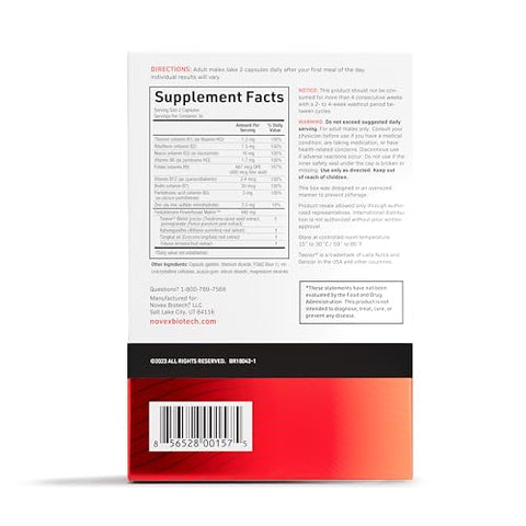 TestroVax MAX – Multivitamínico Diário de Testosterona – Suplementos Alimentares para Aumentar a Testosterona e Ganhar Força, 60 Cápsulas, Fornecimento de 30 Dias - Novex Biotech