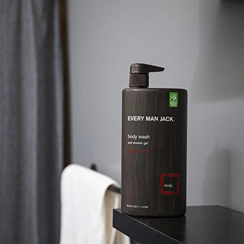 Gel de Banho Masculino | Pack Duplo de 33 ml – 2 Frascos Inclusos | Natural, Livre de Parabenos, Ftalatos, Corantes e Cruelty Free (Cedro) - Every Man Jack