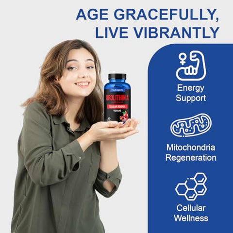 Nutragenis - Urolithin A – Suplemento 60 Softgel – Renovação Celular Avançada – Marca Urolithin A