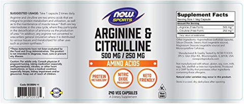 NOW Foods - NOW Sports Nutrition, Arginina – Aumente seu desempenho com o poder da Arginina | 100g
