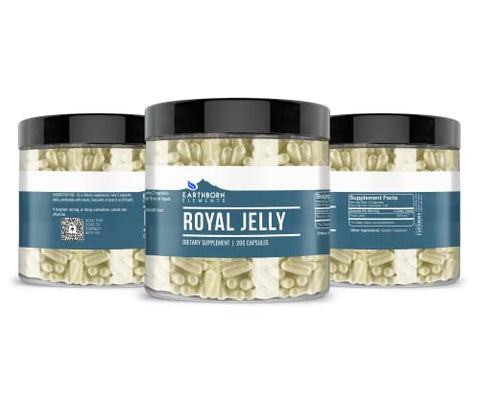 Royal Jelly 200 Cápsulas, Pura – 100% Natural | Saúde e Bem-Estar - Earthborn Elements